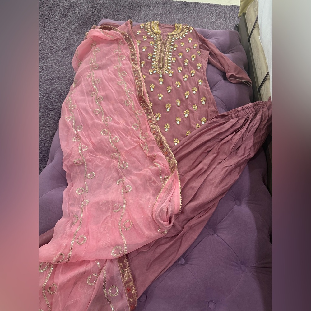 Beautiful mirror work suit